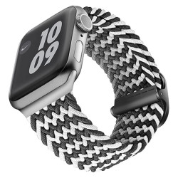 Viva Madrid Crisben Watch Strap, Replacement Bracelet Wrist Strap Wristband Compatible for Apple Watch 42/44/45/49mm - Mono Black/White