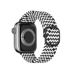 Viva Madrid Crisben Watch Strap, Replacement Bracelet Wrist Strap Wristband Compatible for Apple Watch 42/44/45/49mm - Mono Black/White