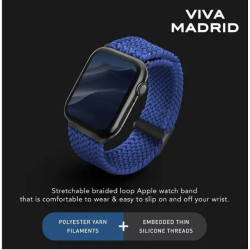 Viva Madrid Crisben Watch Strap, Replacement Bracelet Wrist Strap Wristband Compatible for Apple Watch 42/44/45/49mm - Blue